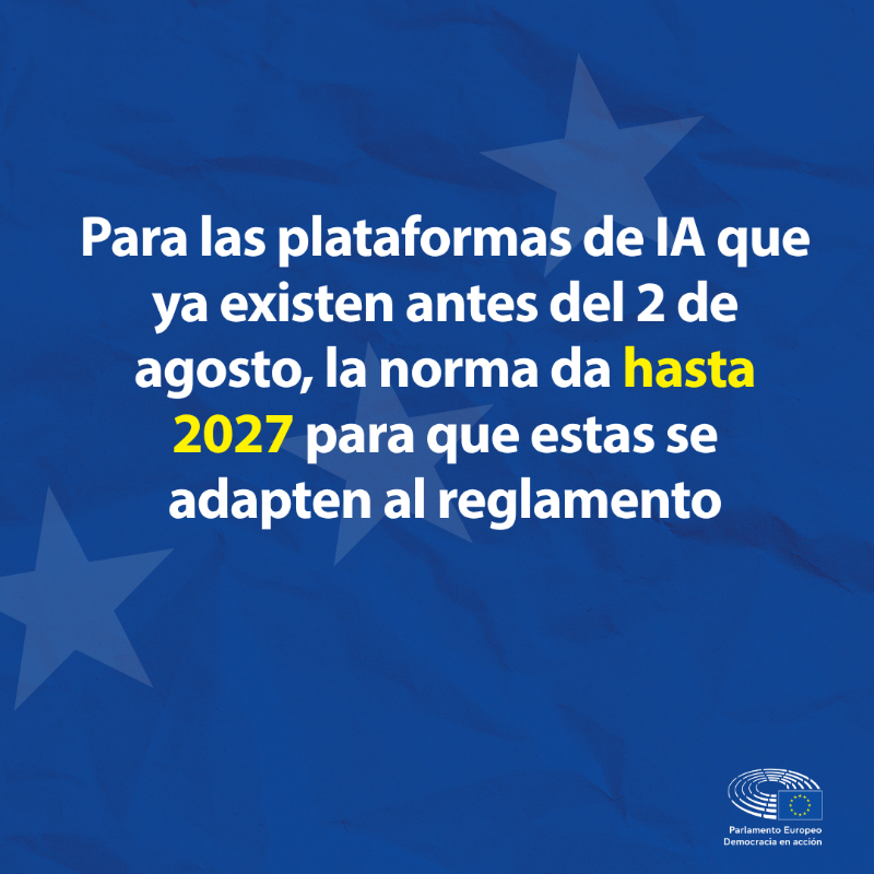 Europarl_ES's tweet photo. Hoy, 2 de agosto, entran en vigor las normas de los modelos de inteligencia artificial de uso general.

 👉Desliza para conocer cuáles son.
