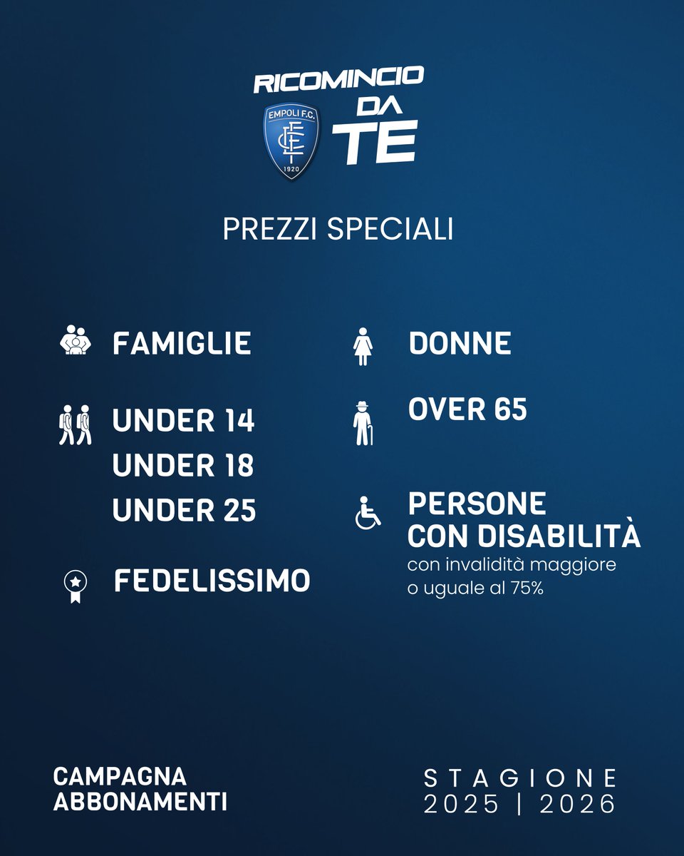 EmpoliFC's tweet image. ๐๏ธ ๐๐ข๐๐จ๐ฆ๐ข๐ง๐๐ข๐จ ๐๐ ๐ญ๐, ๐๐ฎ๐ ๐ ๐ข๐จ๐ซ๐ง๐ข ๐ฉ๐๐ซ ๐๐๐ฆ๐๐ข๐๐ซ๐ ๐ฉ๐จ๐ฌ๐ญ๐จ!
Dalle ore 16.00 di oggi e per tutta la giornata di domani, i vecchi abbonati potranno cambiare settore e posto.
Per tutte le info vai sul nostro sito!
โก empolifc.it/abbonamenti