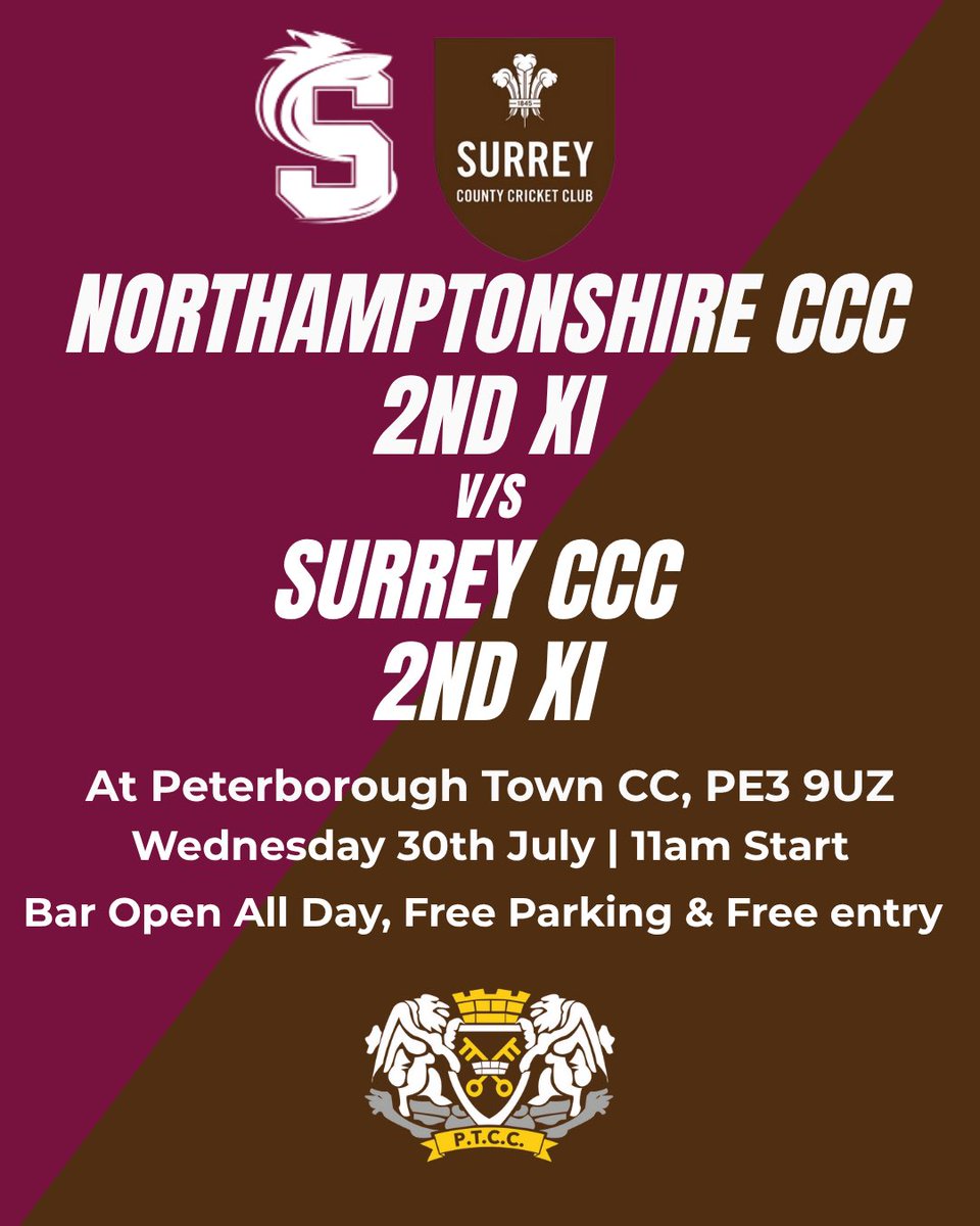 Peterborough Town Cricket Club (@pborotowncc) on Twitter photo We are delighted to be hosting <a href="/SACAUK/">SACA</a> and <a href="/surreycricket/">Surrey Cricket</a> on Tuesday and Wednesday, this week against <a href="/NorthantsCCC/">Northamptonshire CCC</a>
2 days of high quality cricket at the Dalrod Sports Ground, as the counties prepare for their Metro Bank One Day Campaign #ptcc We are delighted to be hosting <a href="/SACAUK/">SACA</a> and <a href="/surreycricket/">Surrey Cricket</a> on Tuesday and Wednesday, this week against <a href="/NorthantsCCC/">Northamptonshire CCC</a>
2 days of high quality cricket at the Dalrod Sports Ground, as the counties prepare for their Metro Bank One Day Campaign #ptcc