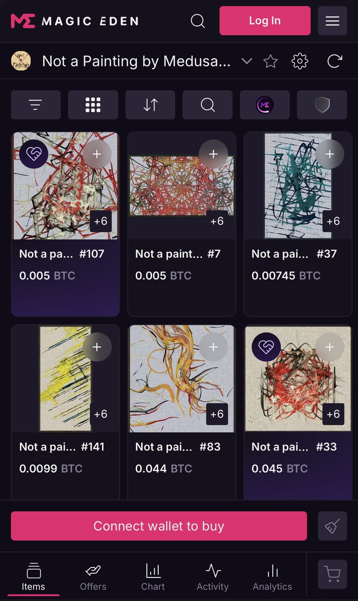 OCMCoffeeClub's tweet image. 🚨 ONLY 6 „Not a Painting“ LISTED 🚨

And only 4 for an affordable price 👀

This is our Not a Painting #1 by @medusa_gen x @vivid_ordinals x @OnChainMonkey 

Art on #Bitcoin Supercycle ✴️