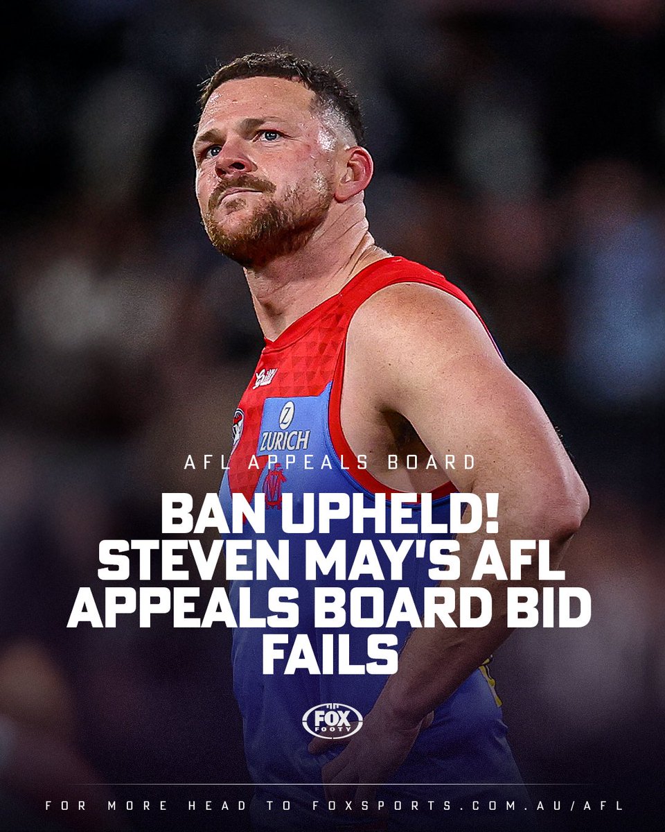 The veteran Dee will remain on the sidelines for Round 21 and 22. ❌

MORE &gt;&gt; bit.ly/471rEWn