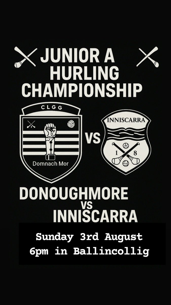 Junior A Hurling Championship This Sunday 3/8/25 @ 6pm in Ballincollig