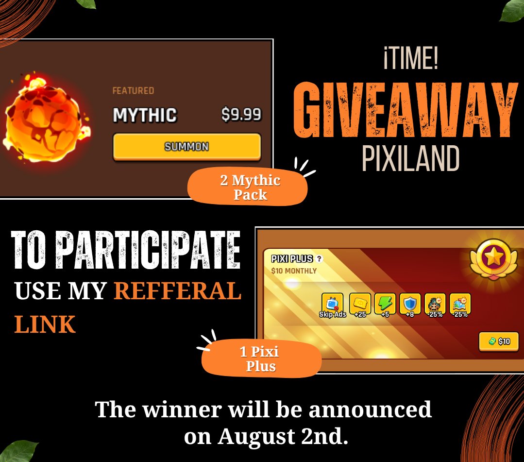 Lunita.ron | KIND⚡$CAG (@lunita_gamers) on Twitter photo GIVEAWAY
🎁 Get a chance to win 2 Mythic Pack and 1 Pixi Plus
TO PARTICIPATE USE MY REFFERAL LINK
👀 To participate:
1- Use my referral link: play.pixiland.app/?startapp=MKSF…
2- Follow <a href="/Lunita_Gamers/">Lunita.ron | KIND⚡$CAG ADL</a> and <a href="/pixilandsocial/">PIXILAND: Age of Heroes</a>
3- Like,RT ,Bookmark
4- Tag 3 friends and comment your wallet GIVEAWAY
🎁 Get a chance to win 2 Mythic Pack and 1 Pixi Plus
TO PARTICIPATE USE MY REFFERAL LINK
👀 To participate:
1- Use my referral link: play.pixiland.app/?startapp=MKSF…
2- Follow <a href="/Lunita_Gamers/">Lunita.ron | KIND⚡$CAG ADL</a> and <a href="/pixilandsocial/">PIXILAND: Age of Heroes</a>
3- Like,RT ,Bookmark
4- Tag 3 friends and comment your wallet