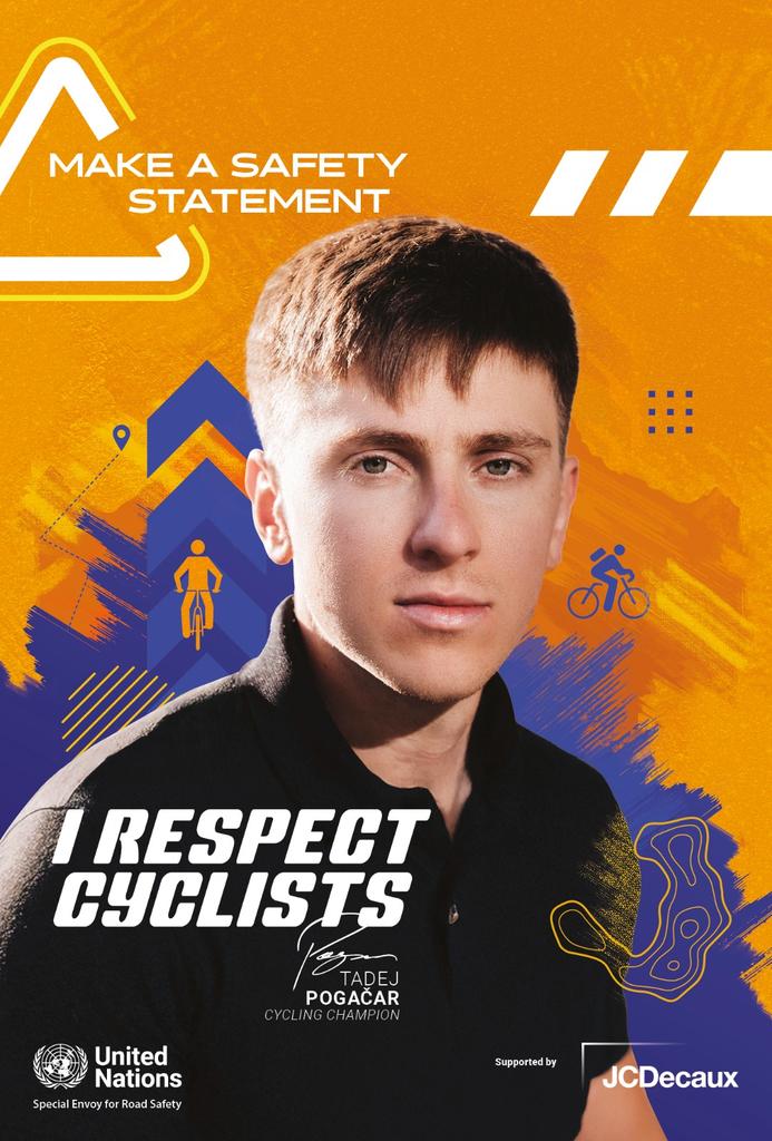 JeanTodt's tweet image. 🏆 Congratulations to @TamauPogi on his 4th @LeTour de France victory! An outstanding champion on the road—and for road safety.

Proud to have his support in the UN–@JCDecauxGlobal Global Campaign for Road Safety.
#MakeASafetyStatement 🚴‍♂️🛡️ #RoadSafety #TourDeFrance