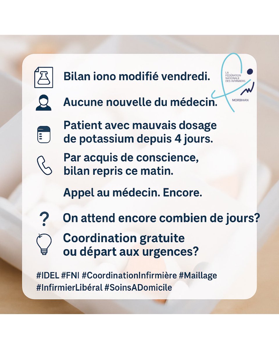 La Del'f 💉 (Delphine Dochter Palleau) (@marjan0207) on Twitter photo <a href="/CaVautrin/">Catherine Vautrin</a> Vous préférez payer quoi, Dr <a href="/yannickneuder/">Dr. Yannick Neuder</a> ?
💸 Une hospitalisation d’urgence ?
🧠 Ou une vraie coordination infirmière ?
<a href="/JMMOURGUES/">Jean-Marcel Mourgues</a> : Vos confrères font quoi sans nous ?
📉 Pas les bilans, pas les transmissions, pas les alertes…
#FNI #idel #cnomgate <a href="/CaVautrin/">Catherine Vautrin</a> Vous préférez payer quoi, Dr <a href="/yannickneuder/">Dr. Yannick Neuder</a> ?
💸 Une hospitalisation d’urgence ?
🧠 Ou une vraie coordination infirmière ?
<a href="/JMMOURGUES/">Jean-Marcel Mourgues</a> : Vos confrères font quoi sans nous ?
📉 Pas les bilans, pas les transmissions, pas les alertes…
#FNI #idel #cnomgate