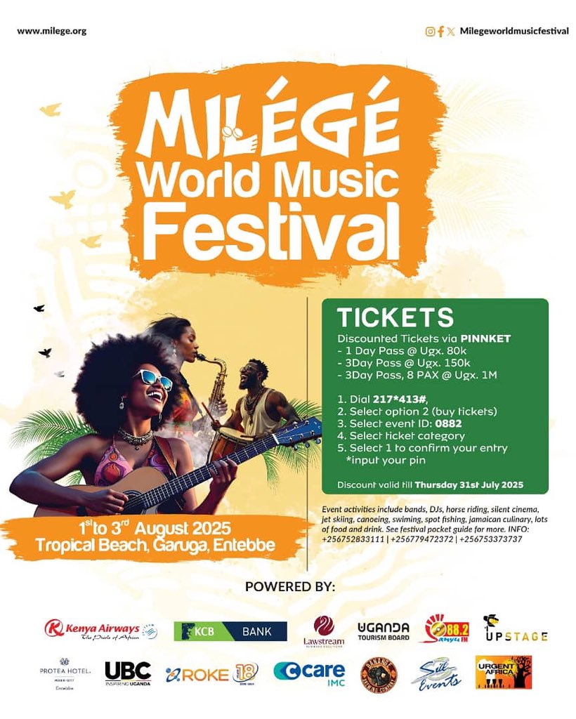 Enjoy this weekend on us! Grab your discounted tickets to the Milegé World Music Festival, happening Friday to Sunday at Tropical Beach, Garuga. 🎶🌴
#MilegeFestival2025