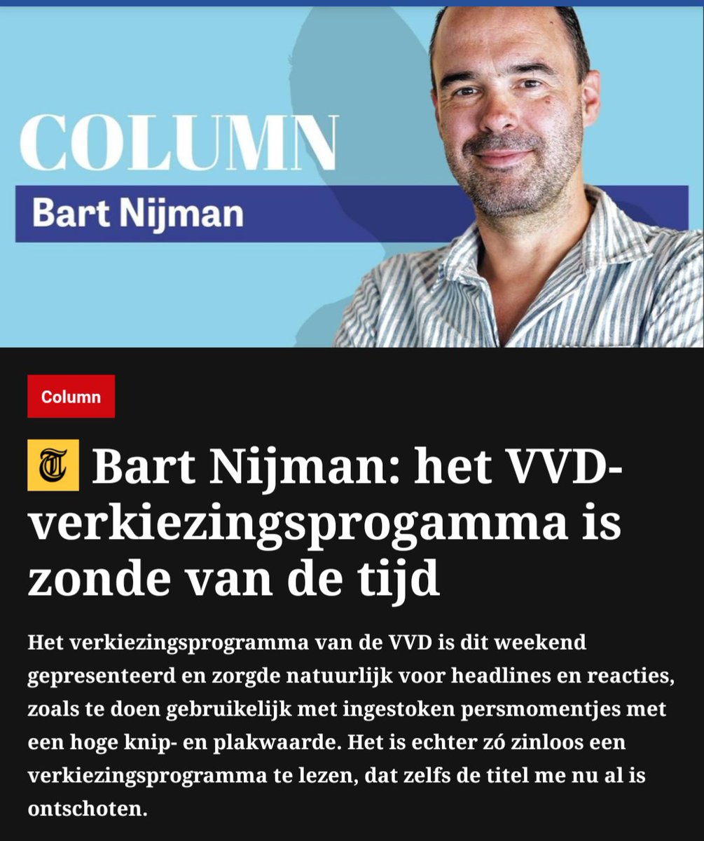 René Kemp ⭐ (@rkemp59) on Twitter photo De VVD en Yesilgoz gefileerd
Wat een fijne rake column :-) Dank <a href="/BartNijman/">Bart Nijman</a>
telegraaf.nl/opinie/bart-ni… De VVD en Yesilgoz gefileerd
Wat een fijne rake column :-) Dank <a href="/BartNijman/">Bart Nijman</a>
telegraaf.nl/opinie/bart-ni…