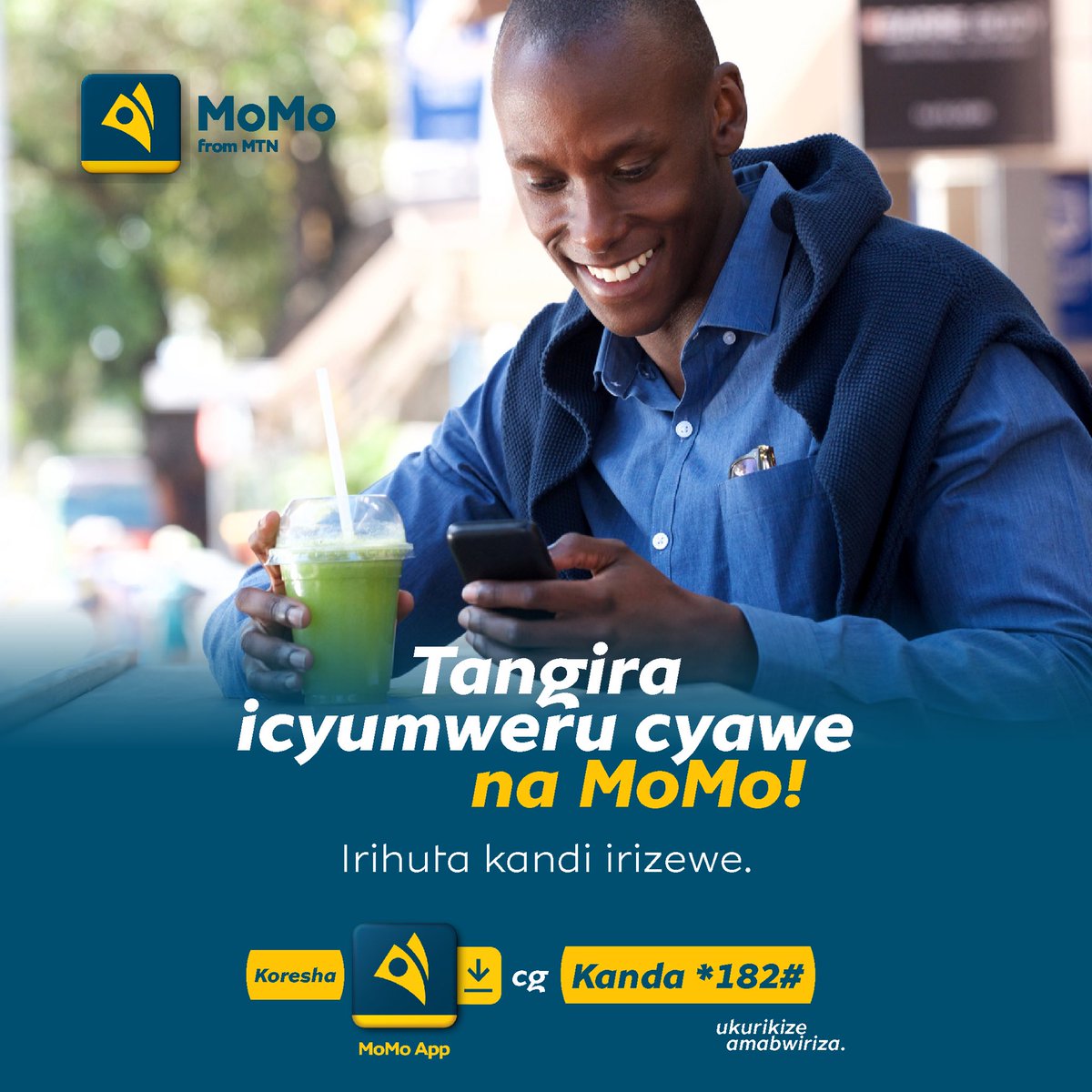 MoMo_Rwanda's tweet image. MoMo irahari kukorohereza icyumweru cyose, Waba uri gufata ikawa cyangwa uri kwishyura fagitire,
Koresha MoMo App cyangwa ukande *182# ! 💙
#BivaMoMotima
