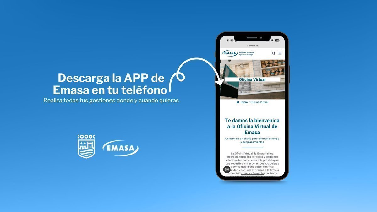 La #OficinaVirtualEMASA te permite usar tu tiempo en lo que realmente te importa, haciendo todas las gestiones de tu agua de forma fácil y cómoda desde tu móvil o tu ordenador.

En Android ➡ bit.ly/ANDROID_Oficin…
En iOS ➡ apple.co/3d56e0M
Web ➡ emasa.es/oficina-virtua…