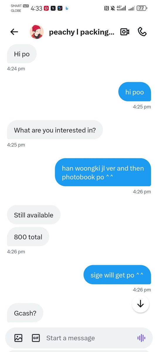 peachyndiseph's tweet photo. ⚠️ AWARENESS THREAD ⚠️

hi! there’s a FAKE ACCOUNT “@peachydiseph” roaming around pretending to be me. they been using my un + feedbacks to scam others. pls help report and rt for awareness !

— screenshot of them talking to one of my buyers:
(attach the convo screenshot here) https://t.co/CMRFTT2ncF