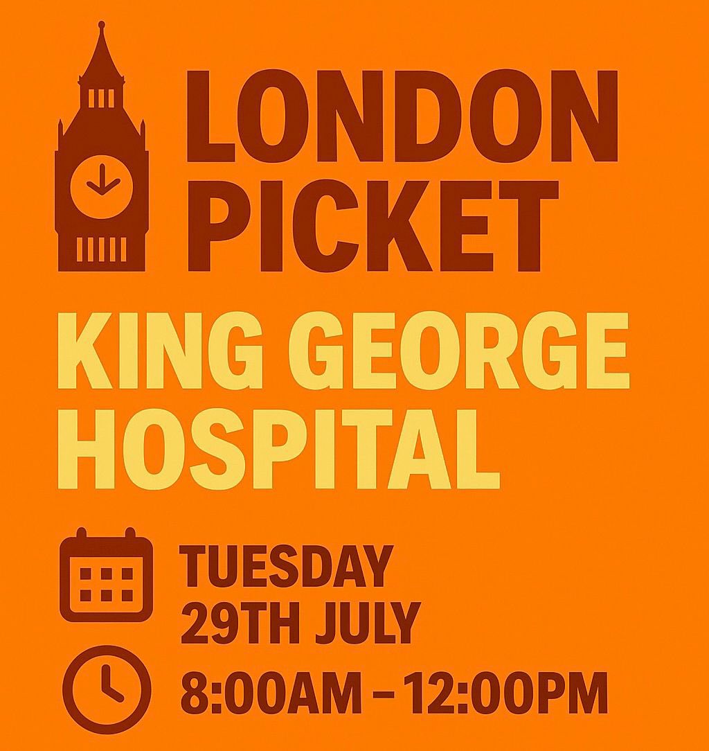 BMA London (@bmalondon) on Twitter photo 🚨REGIONAL PICKET LINE INFO🚨
We have our 2nd <a href="/BMALondon/">BMA London</a> regional picket line tomorrow in Wes’s back yard!
📍King George Hospital, Ilford
🗓️29th July 2025
⏰08:00-12:00
All doctors and supporters welcome! ✊🏼
Let’s tell Wes again.
How to find us in comments!👇🏼 🚨REGIONAL PICKET LINE INFO🚨
We have our 2nd <a href="/BMALondon/">BMA London</a> regional picket line tomorrow in Wes’s back yard!
📍King George Hospital, Ilford
🗓️29th July 2025
⏰08:00-12:00
All doctors and supporters welcome! ✊🏼
Let’s tell Wes again.
How to find us in comments!👇🏼