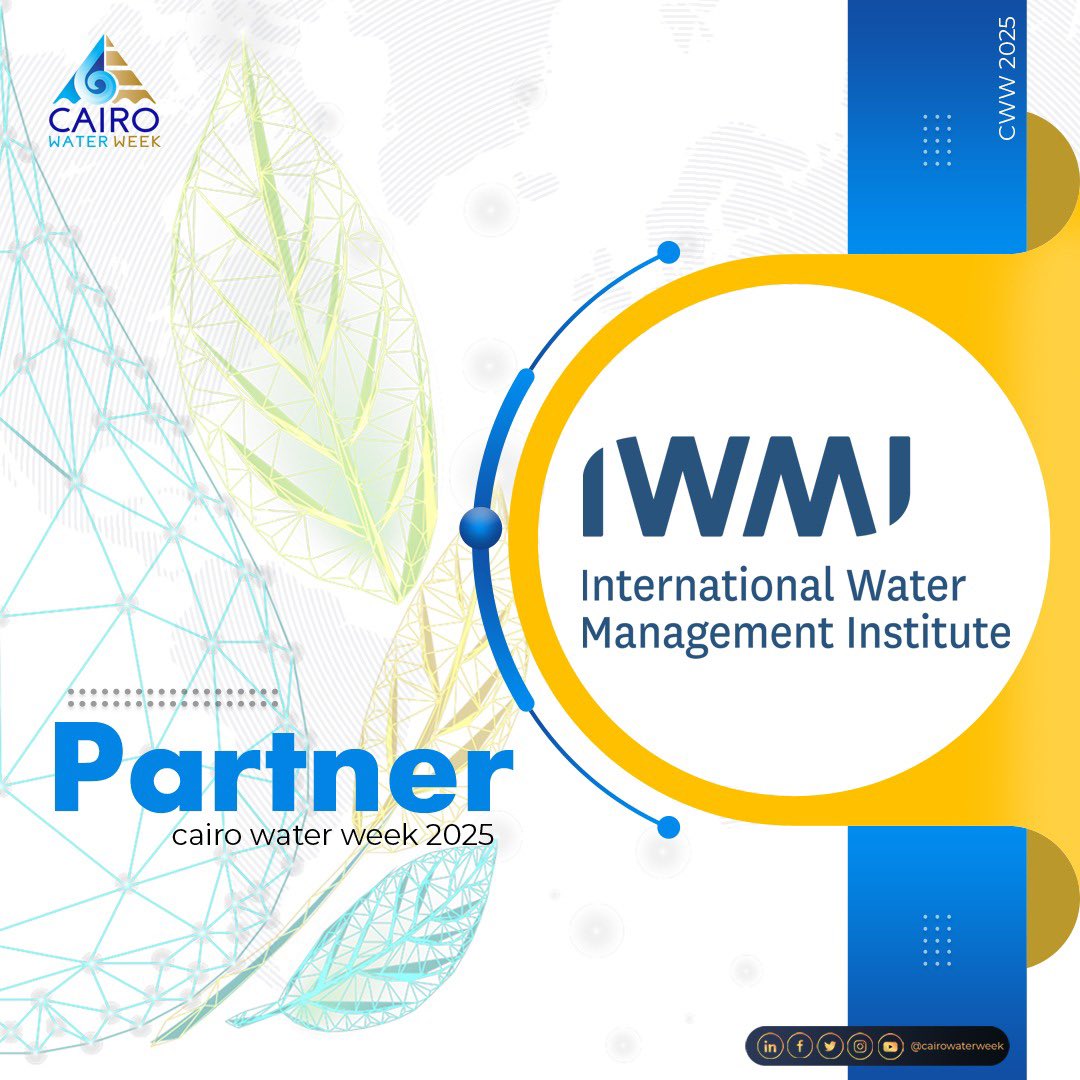 We’re proud to welcome IWMI as an official partner! 💧

IWMI will sponsor Day 4’s Plenary on Nature-Based Solutions and the Best Graduation Projects Competition.

#IWMI #WaterAndClimate #NatureBasedSolutions #YouthForWater #SDG6 #PartnershipForTheGoals