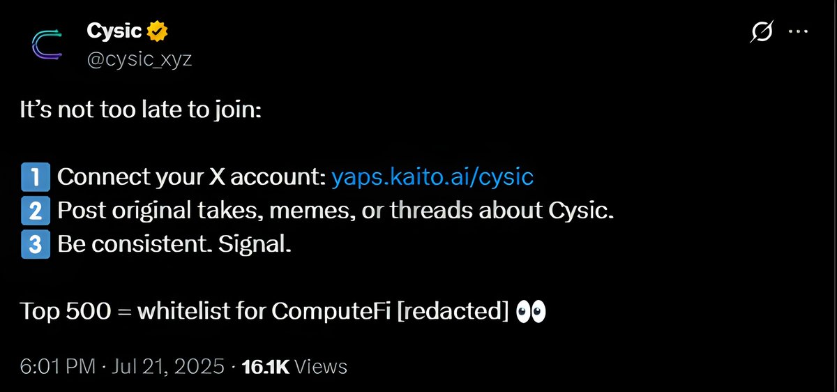 SkylineETH's tweet image. I think it&apos;s good to talk about projects which will give their top leaderboard, NFT WL etc, 

afaik camp and @cysic_xyz doing this

ensure to climb top 500 on cysic

it’s gonna get competitive for sure, but don’t wait till the end

I’d aim for the 30D board or longer time periods…