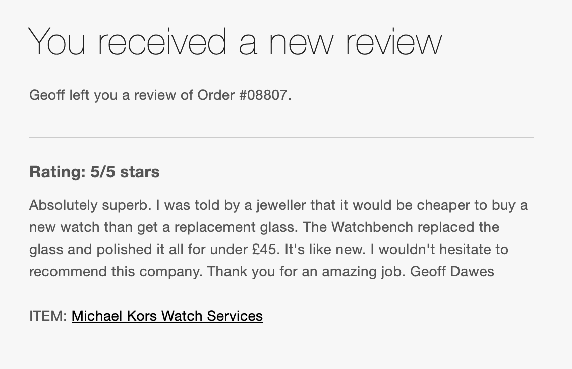 thewatchbench's tweet photo. Opening the mail to find reviews like this is the best part of my day! https://t.co/1dKR0KMvRw