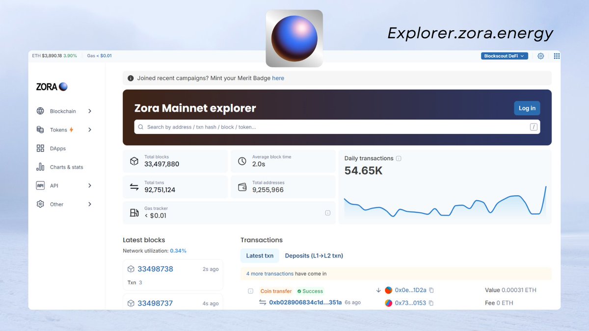 scoutingcapie's tweet image. βΎπ€ In case you don't know: The @zora Layer 2 exists
Will it explode like their dapp did?
κ© Explore it: explorer.zora.energy κ©
$ZORA $ENJOY