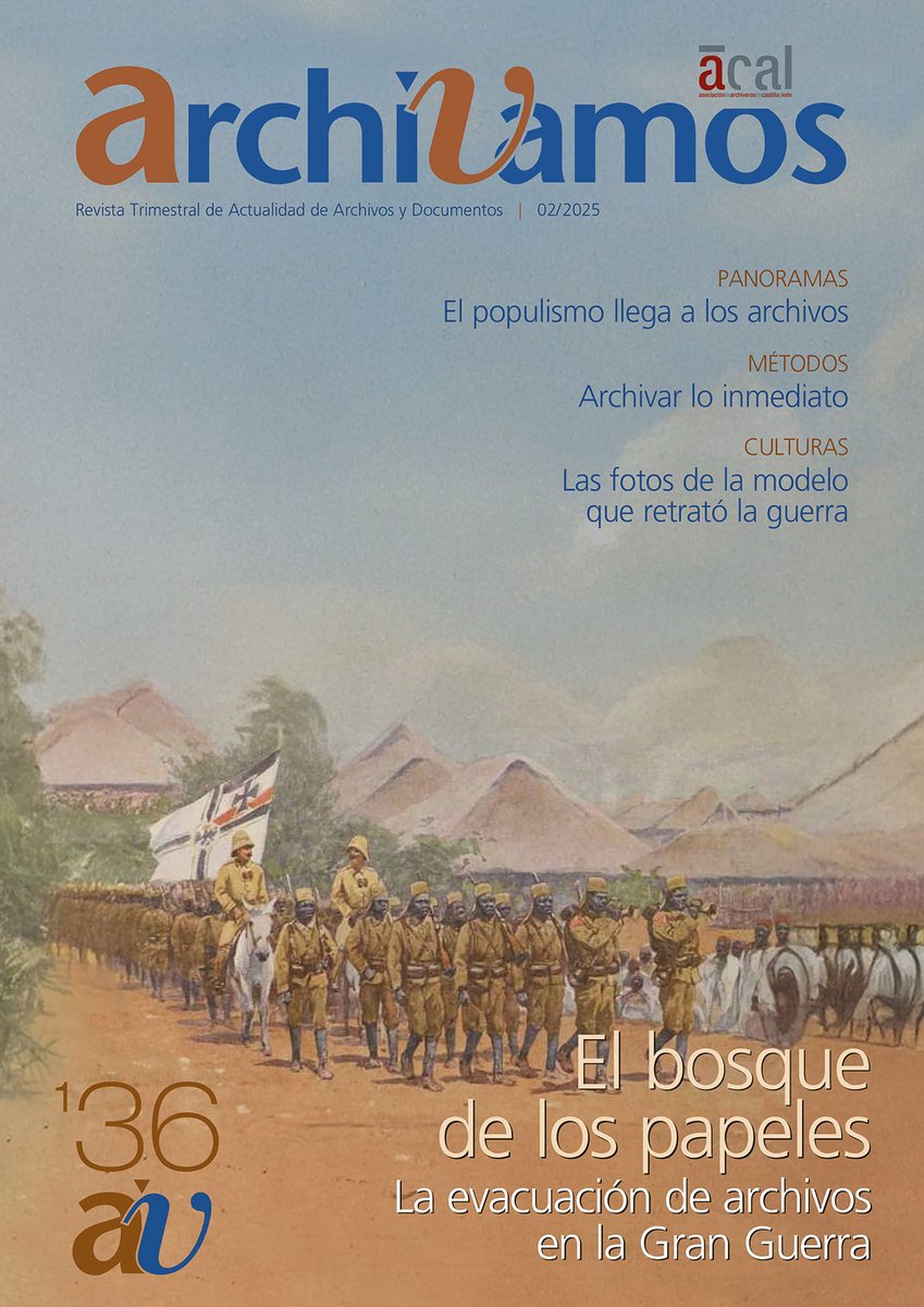 📖 Lectura recomendada para agosto: revista de ACAL "Archivamos" nº 136. Una mirada sobre cómo los archivos coloniales fueron desplazados durante los conflictos bélicos, revelando el papel crucial de la información en tiempos de guerra.

📕 publicaciones.acal.es/archivamos/iss…