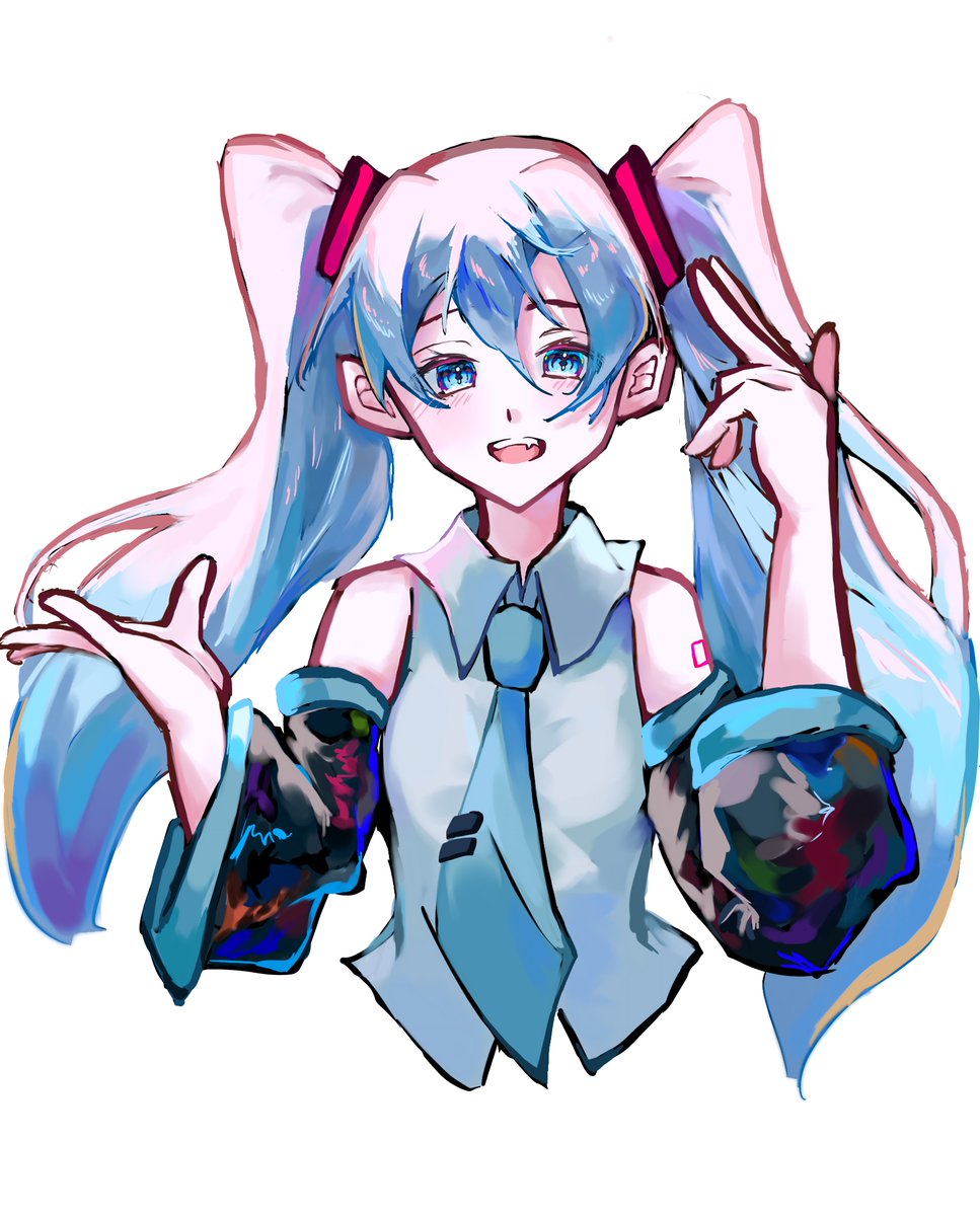 e__kake924's tweet image. 厚塗りミクちゃん
#初音ミク　#初音ミクイラスト