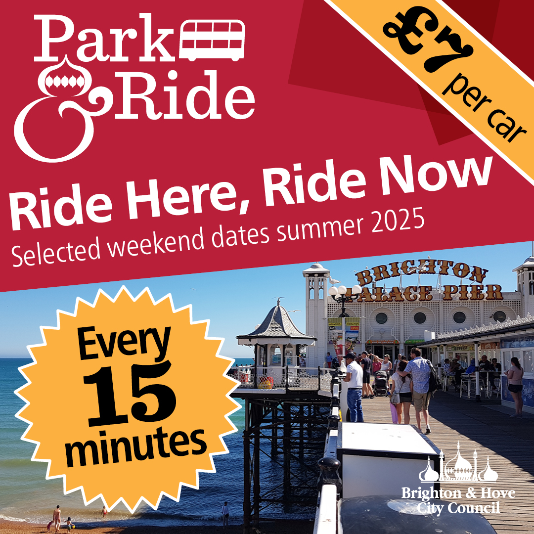 Our new Park &amp; Ride service will be operating this Sunday!

📍 University of Sussex campus in Falmer (BN1 9RQ) ➡️ city centre and back again
🕒 Every 15 minutes between 9am and 9pm
🚗 £7 per car, including all its passengers

Park &amp; Ride webpage 👉 ow.ly/S39b50WvRoh