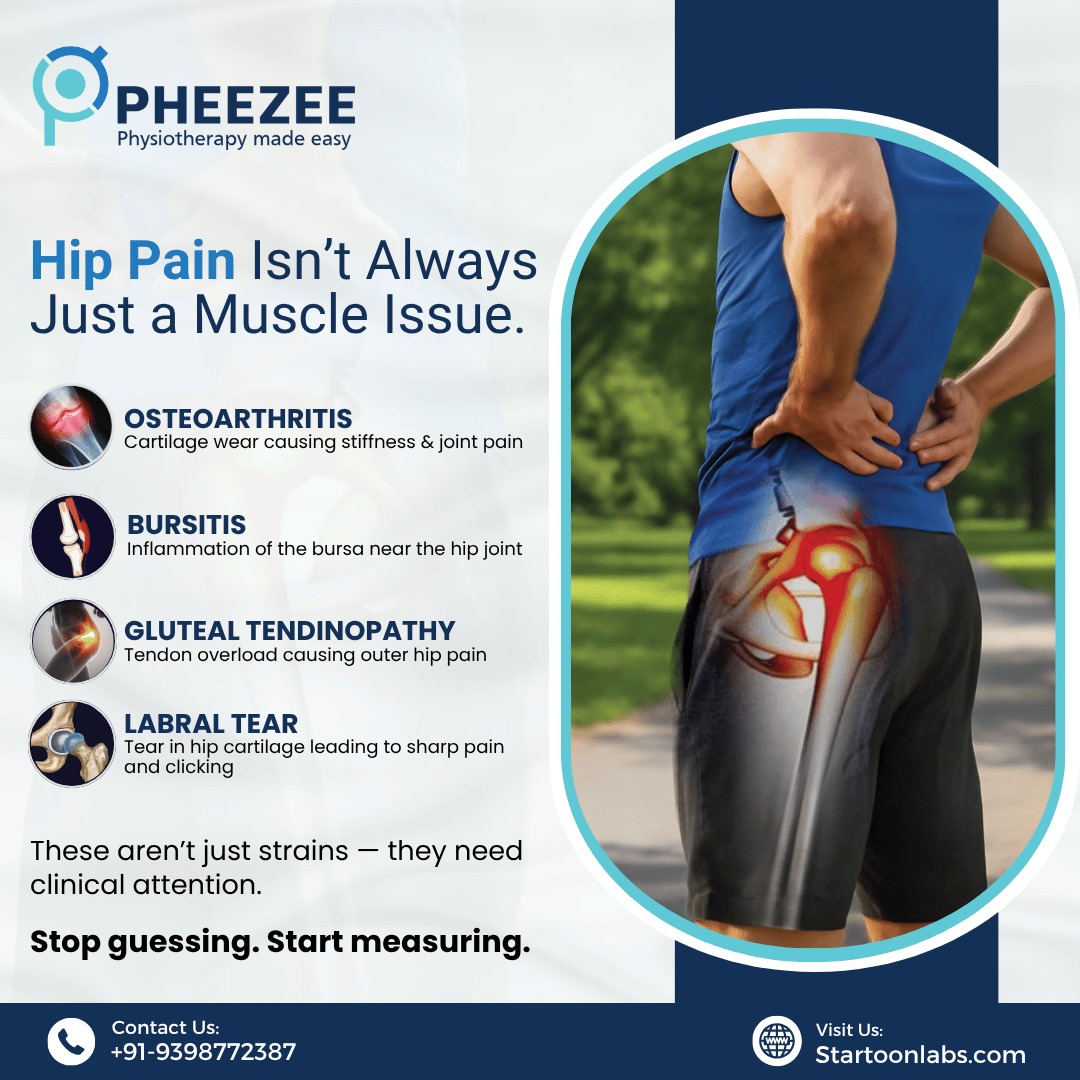 startoonlabs's tweet photo. From labral tears to gluteal tendinopathy, Pheezee helps clinicians assess EMG &amp; ROM, turning symptoms into measurable progress.

#HipPain #GlutealTendinopathy #LabralTear #OrthopedicCare #SportsInjuryTreatment #StartoonLabs #Pheezee #ISO13485 #ISO9001 #FDAcleared #USFDA #Patent https://t.co/qFGN2ZzuZp