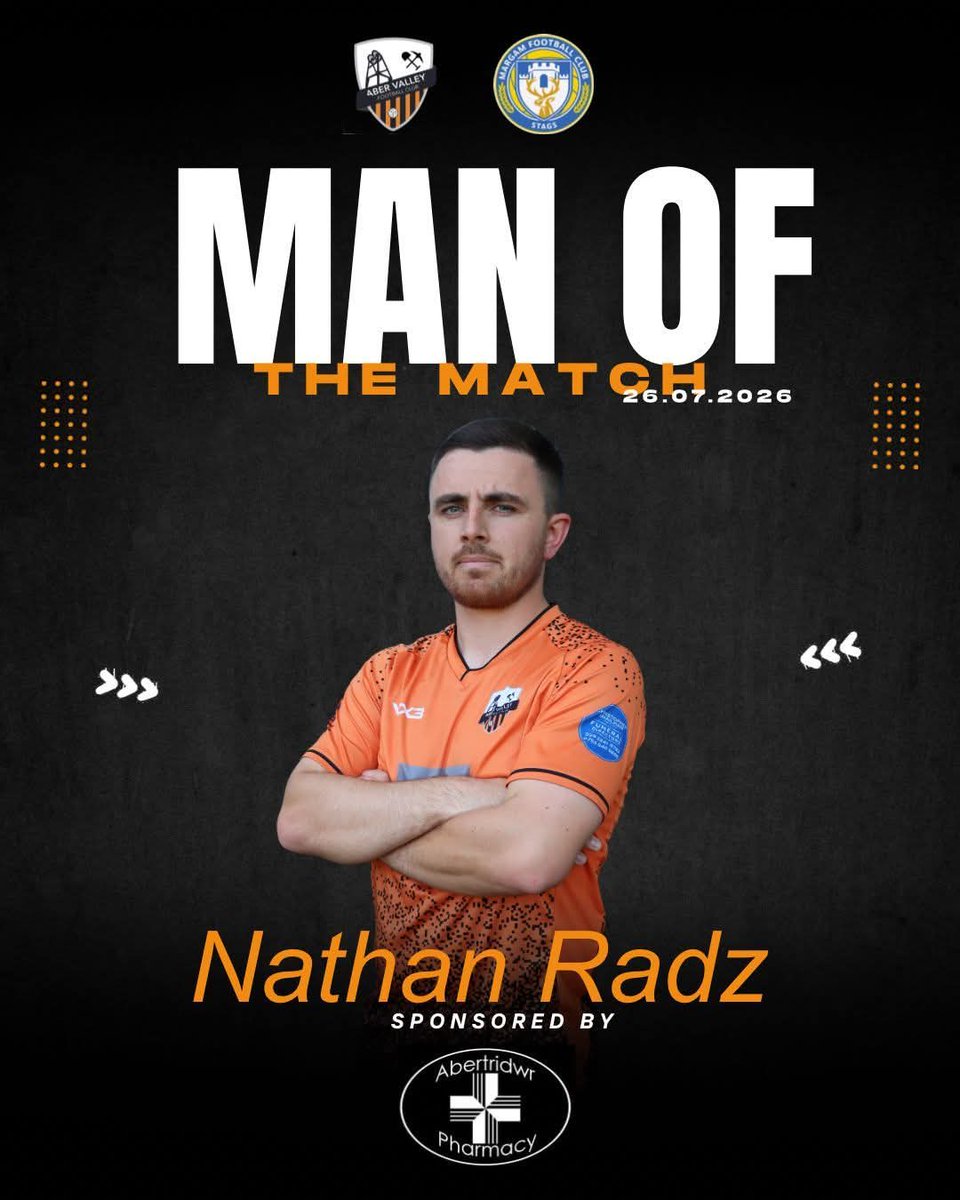 Nathan Radz taking MOTM Saturday ⚫️🟠

Sponsored by Abertridwr Pharmacy 

#COTA #OneClubOneCommunity