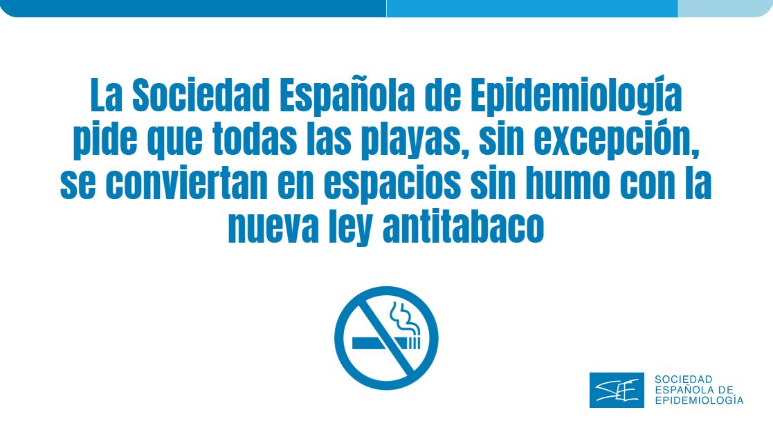 seepidemiologia's tweet image. 🏖️🚭 @seepidemiologia pide que todas las playas, sin excepción, se conviertan en espacios protegidos frente al humo ambiental del tabaco, las colillas y los dispositivos de vapeo con la nueva ley antitabaco.