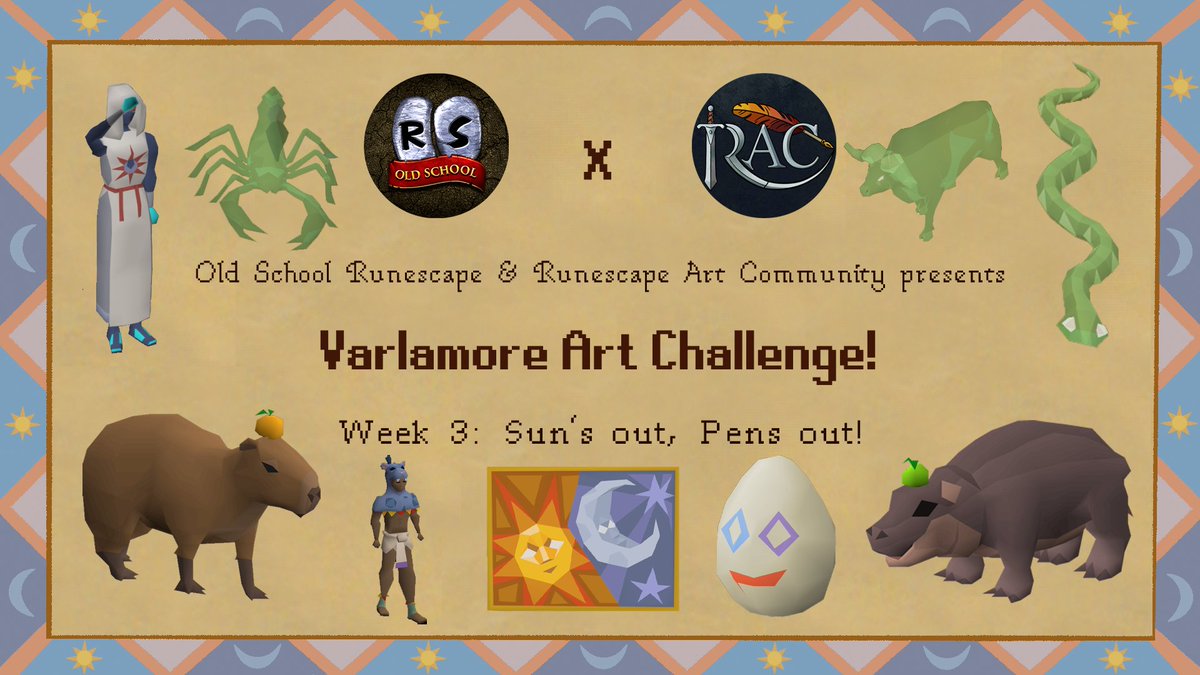 RsArtCommunity's tweet photo. ๐The moon dips down, and the sun comes out! ๐
๐ And all that counts, is here and now! ๐
This week's #VarlamoreArtChallenge theme is "Sun's out, Pens out!" -- Create something you loved from this weeks part 3 release!
๐จ Check out https://t.co/ujCTIeETDM for more info! https://t.co/0E6ZbnIFDg