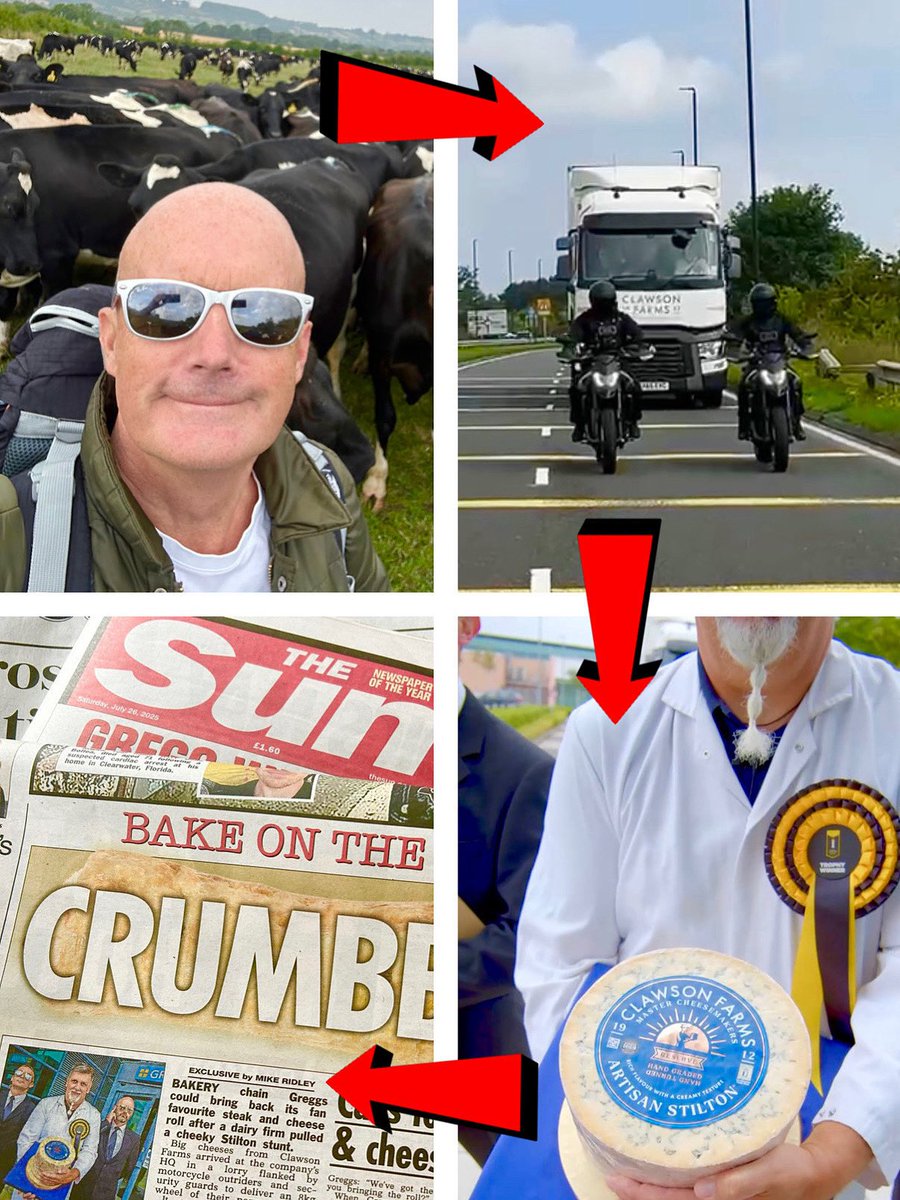 After an 800-mile roundtrip involving an articulated lorry, 2-motorbike outriders, 2-security men, a Stilton and a Cheesemaker, the campaign was picked-up by The Sun. Come on people: GET INVOLVED!

#bringbackthesteakandcheeseroll
<a href="/ClawsonFarms_/">Long Clawson Dairy</a>  
<a href="/GreggsOfficial/">Greggs</a> 
<a href="/jameslovellx/">James Lovell</a>