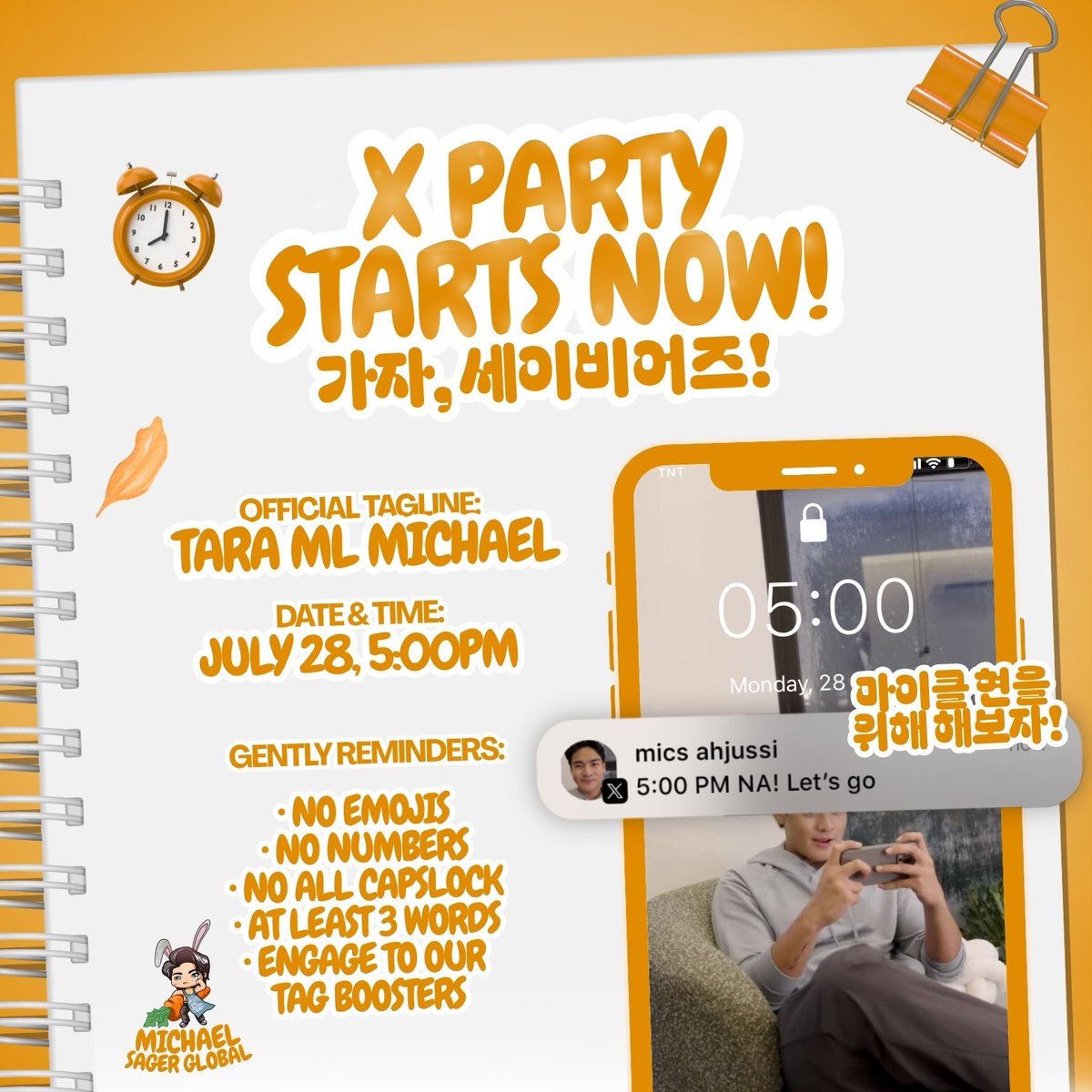 SAGERGLOBAL's tweet image. X PARTY STARTS NOW!

Official Tagline:
TARA ML MICHAEL

#MichaelSager | @michaelsager_