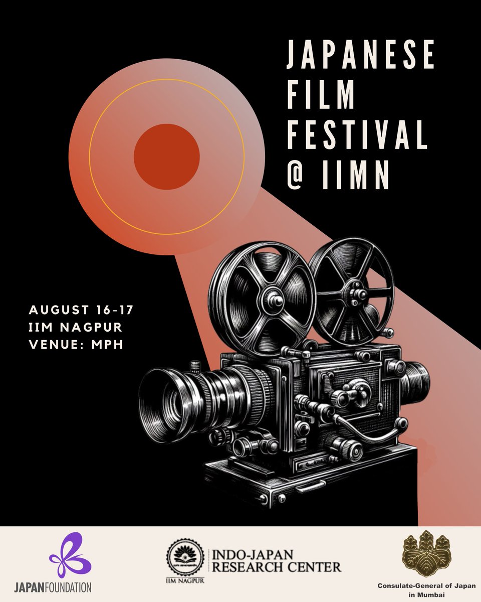 Hello Nagpur!
Our Consulate, #Japan Foundation and IIM-Nagpur, we are co-hosting #Japanese Film Festival at IIM-Nagpur 2025 in Nagpur on 16th and 17th August!!
Stay tuned for more details!
#japanesefilms #japanesefilmfest #japanesefilmfestival #japanesemovies