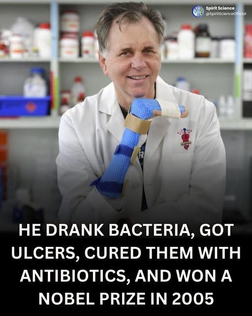 DailyHemo's tweet image. To  prove it, he infected himself, quickly developed gastritis, and then  cured himself using antibiotics. His radical demonstration overturned  decades of medical consensus and won him a Nobel Prize in 2005.