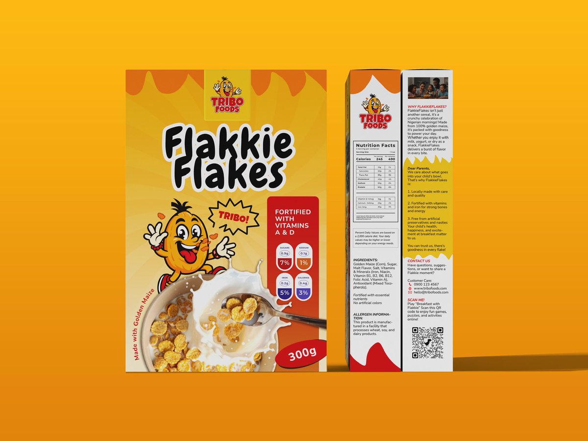 theonlyrhods's tweet photo. I delivered the mascot logo, packaging and promotional design for FlakkieFlakes, a bold new cereal brand aiming for the top shelf.🔥

Design using decoration, its strategy. 
This is how you launch loud! 

Your product deserves packaging that sells. Send a Dm let’s work together. https://t.co/8JIEjdQpB8