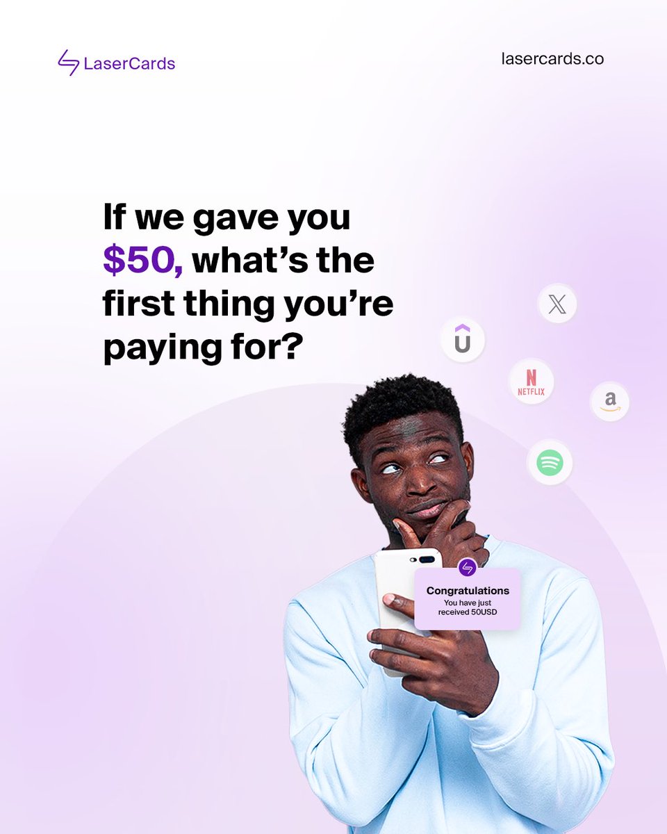 lasercardsco's tweet image. If your card gets funded with $50 today, what’s the first thing you’re getting?
Let us know, we’ll be in the comments 👀