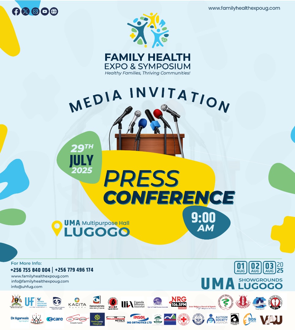 EarlShafiq's tweet image. join us for the Press Conference of the #FamilyHealthExpo & Symposium 2025
๐
Tues, 29th July
๐ 9:00 AM
๐ UMA Showgrounds โ Multipurpose Hall, Kampala
Unveiling our vision, partners & key highlights.
๐ +256 755 840004
๐ familyhealthug.com
