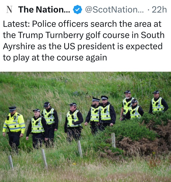 Are they looking for his golf balls?