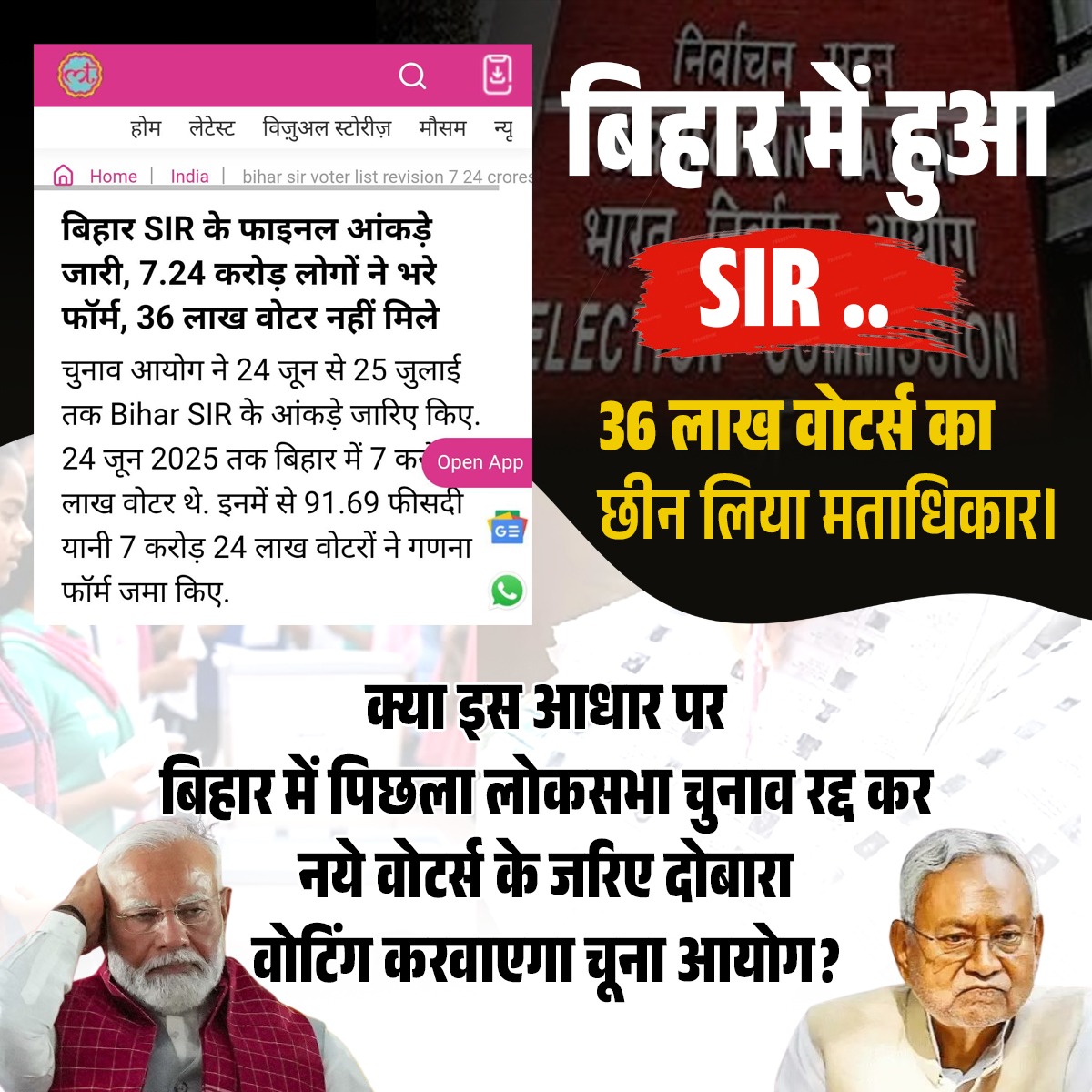 FanPriyankaGV's tweet image. बिहार में हुआ 

#SIR