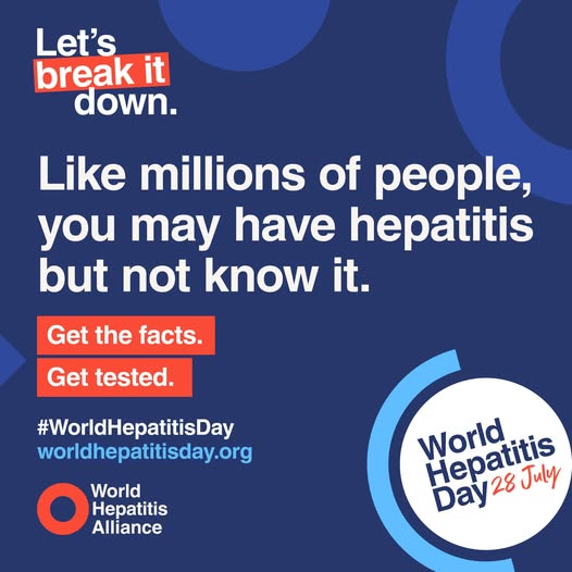 🌍 It's World Hepatitis Day.
This year’s theme is 'Let’s Break It Down':
🔹 Break down stigma
🔹 Break down barriers to testing and treatment
🔹 Promote vaccination
If you have any concerns: nhsinform.scot <a href="/nhsfife/">NHS Fife</a> 
More info on WHD: worldhepatitisday.org