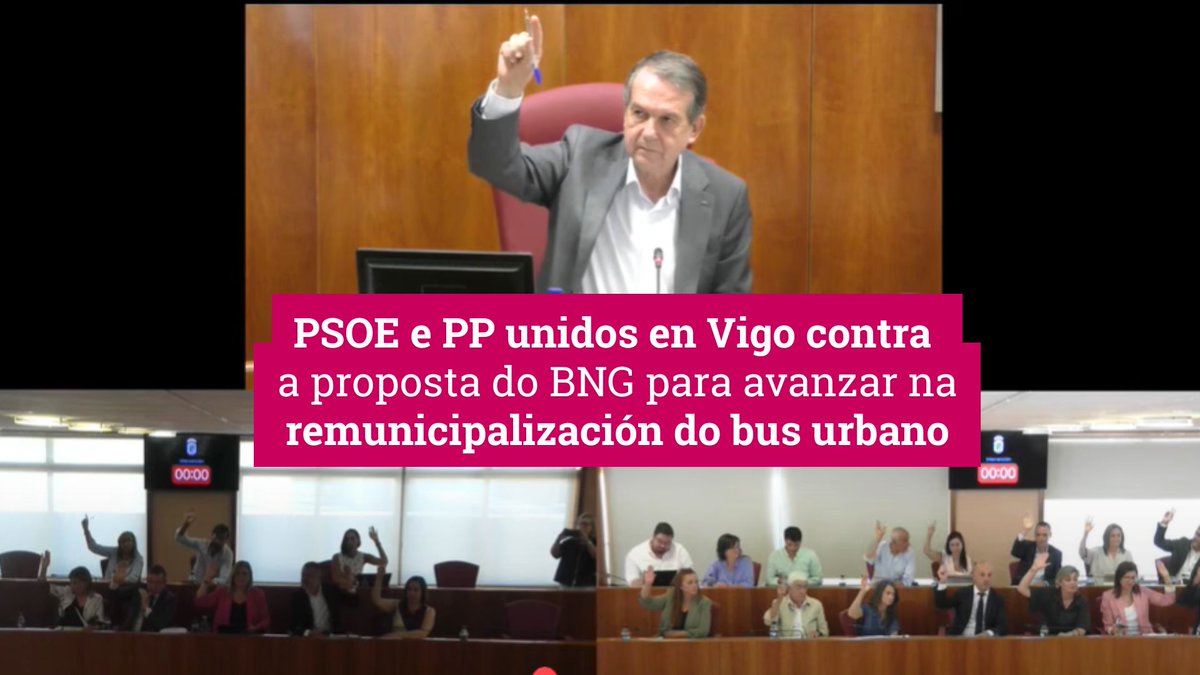 🤝 PSOE e PP unidos en Vigo para manter a privatización do bus urbano 

✅ O BNG defendemos un voto particular pola remunicipalización para que sexa un verdadeiro servizo público e non un grande negocio para uns poucos