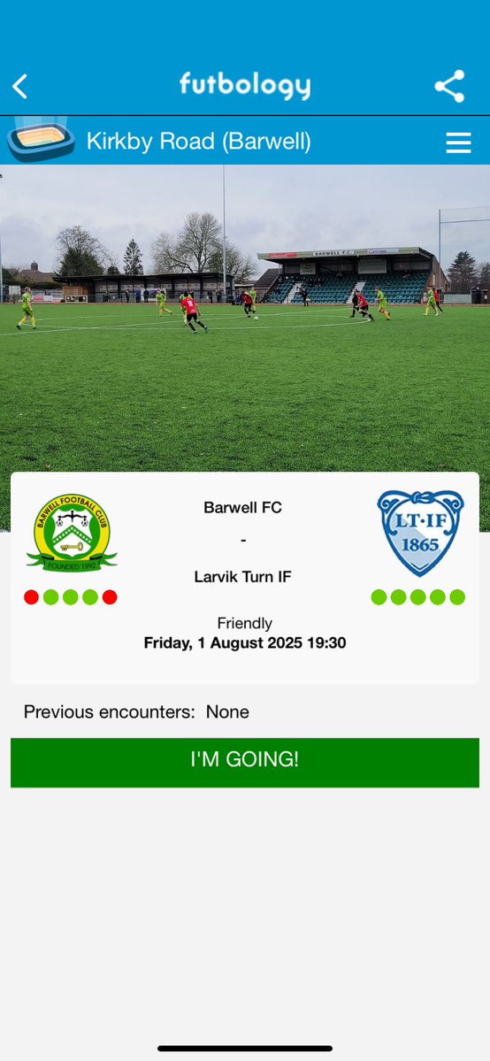 NonLeagueDad's tweet image. ITβS ON π³π΄ Friday night football at Kirkby Road
@BarwellFC1992 π @LT_Fotball
Any Larvik fans want to bring over a shirt and a pin badge for me? I will pay in Sterling or Krone β½οΈποΈπ¨βπ¦βπ¦