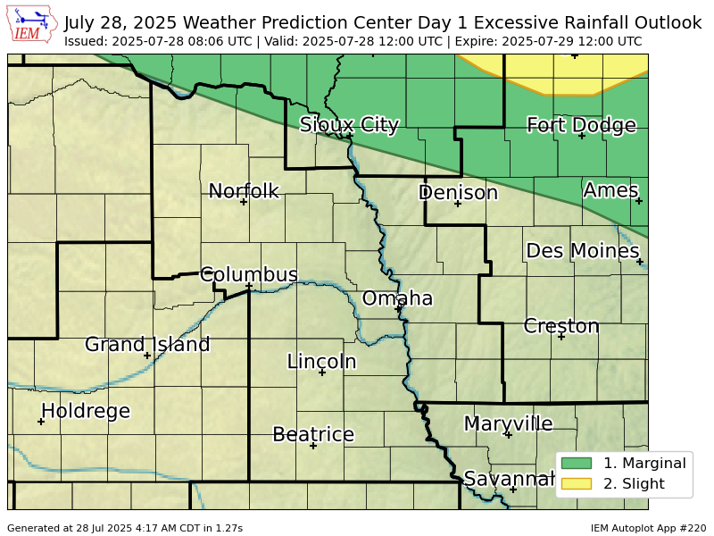 iembot_oax's tweet image. WPC issues Day 1 Marginal Risk Excessive Rainfall Outlook at Jul 28, 8:06z for OAX wpc.ncep.noaa.gov/qpf/excessive_…