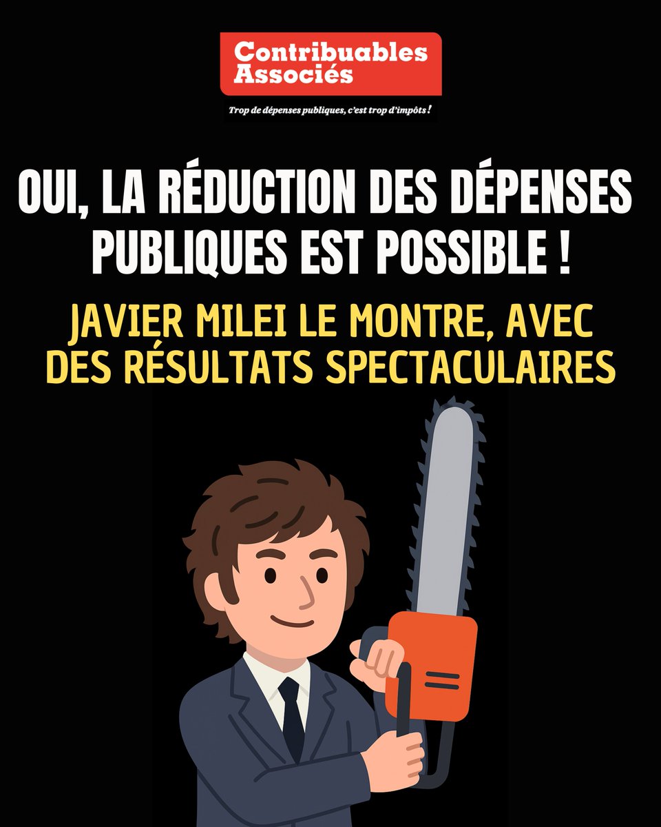 contribuables's tweet image. 🙌🏻Oui, la réduction des dépenses publiques est possible : Javier Milei le montre, avec des résultats spectaculaires
1️⃣ Contexte
Javier Milei a été élu fin 2023 président de l’Argentine, sur un programme de réduction massive des dépenses publiques, et de lutte contre l’inflation…