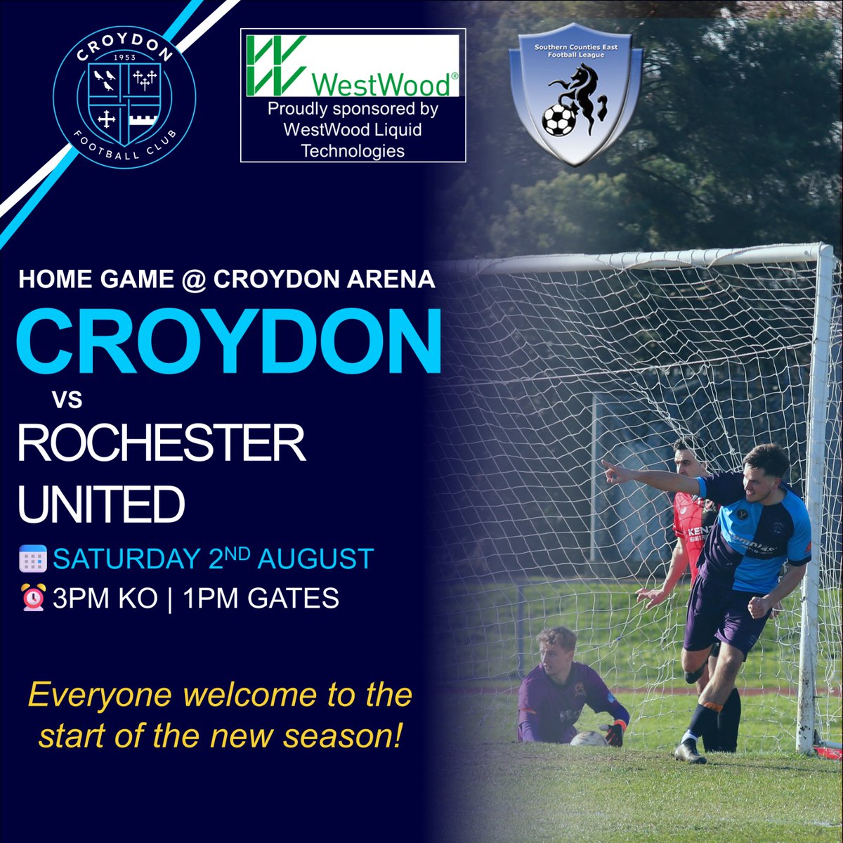 Croydon_FC's tweet image. 5 days to go before @Croydon_FC's first @SCEFLeague match of the season, and it's at Croydon Sports Arena! @Rochesterutdfc are the visitors, and kick off is at 3pm. With no @CPFC game on, #getonboard and #supportyourlocalteam in SE25! #dingding