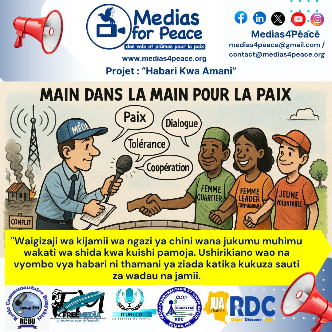 Synergie des Médias Pour la Paix et la Sécurité (@sympasasbl) on Twitter photo Wadau wa jamii wa ngazi ya msingi ni nguzo wakati wa migogoro. Ushirikiano wao na vyombo vya habari husaidia kukuza sauti za jamii. #Amani #VyomboVyaHabari #Maelewano <a href="/fmediardc/">Freemedia</a> <a href="/JuaRdc/">JUA RDC</a> <a href="/RadioKilibaFM/">Radio Communautaire et Coopérative de Kiliba</a> <a href="/IturiCd/">Ituri cd</a> <a href="/giz_drcongo/">GIZ DR Congo</a> Wadau wa jamii wa ngazi ya msingi ni nguzo wakati wa migogoro. Ushirikiano wao na vyombo vya habari husaidia kukuza sauti za jamii. #Amani #VyomboVyaHabari #Maelewano <a href="/fmediardc/">Freemedia</a> <a href="/JuaRdc/">JUA RDC</a> <a href="/RadioKilibaFM/">Radio Communautaire et Coopérative de Kiliba</a> <a href="/IturiCd/">Ituri cd</a> <a href="/giz_drcongo/">GIZ DR Congo</a>