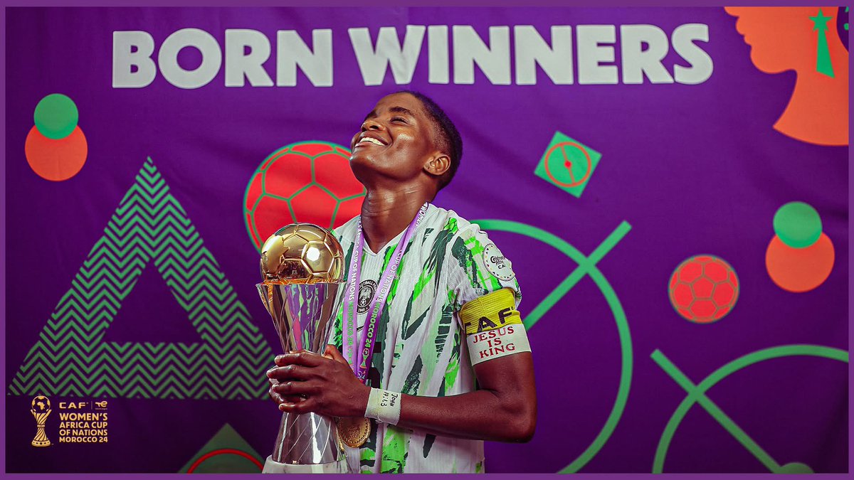 Rasheedat08's tweet image. We did it! Mission X accomplished!
Words can't fully express what this moment means. This isn't just our 10th WAFCON trophy, it's a testament to the relentless spirit of this team. Every tackle, every pass, every moment of pure grit on that field was for each other, for our…