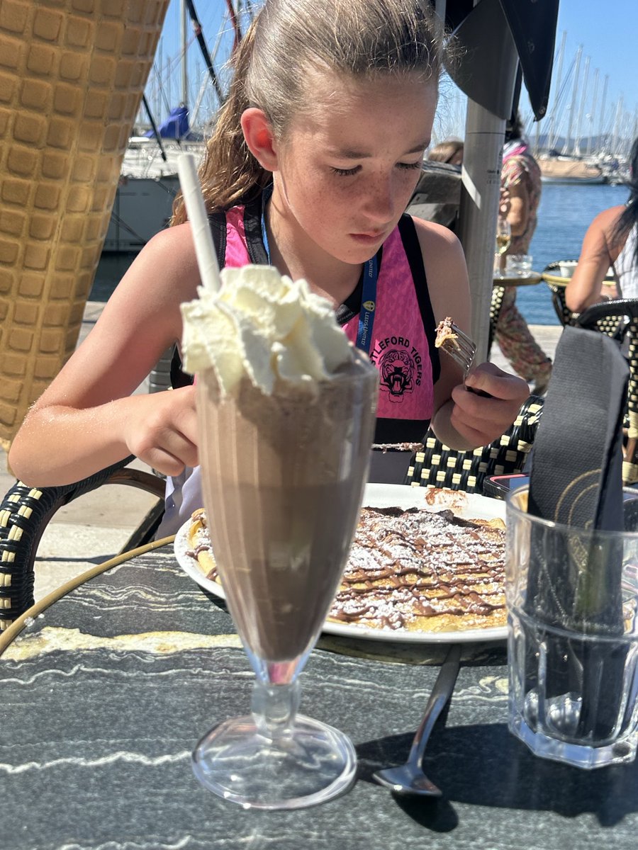 Granddaughter on her 2nd breakfast this morning.