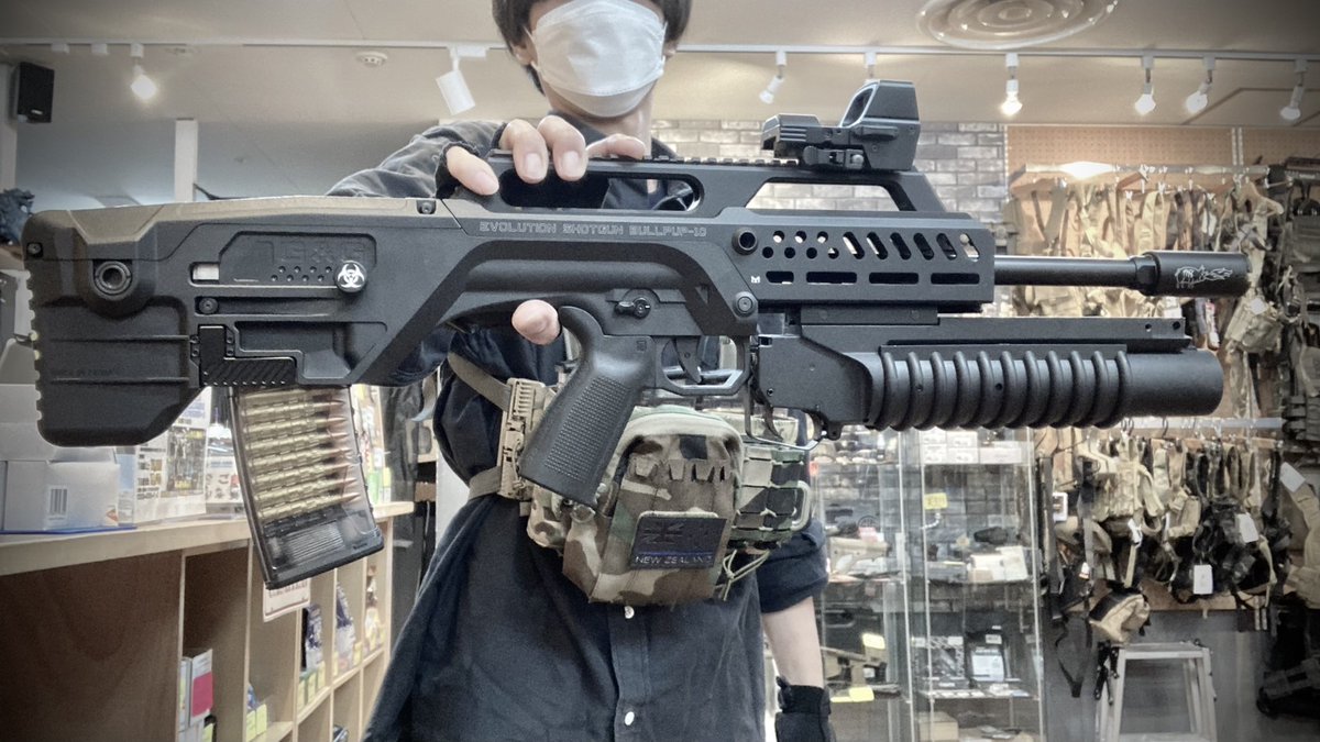 41pxmachida's tweet image. 【G&amp;amp;G話題のアレをゴッテゴテに！】
先日販売したG&amp;amp;G ESG B-10 ￥56,800(税込)ガスショットガンを41PX町田店スタッフが『あれこれ付けたらカッコいいんじゃない？』と色々パーツを付けちゃいました。
おススメはバレルピース延長でM203のセットアップ。
重量バランスも◎で抜群にカッコいいです
＃41PX