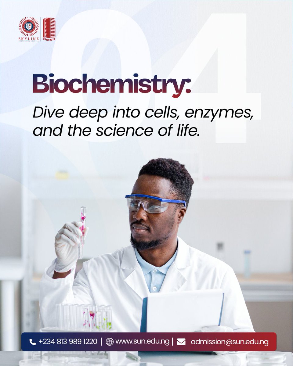Are you wondering, as a science student, what course you can study other than Medicine, Pharmacy and Nursing?

Here are 4 lucrative and interesting courses you can explore.

Do you want to study Medical Laboratory Science? Choose Skyline University.

 #skylineuniversity