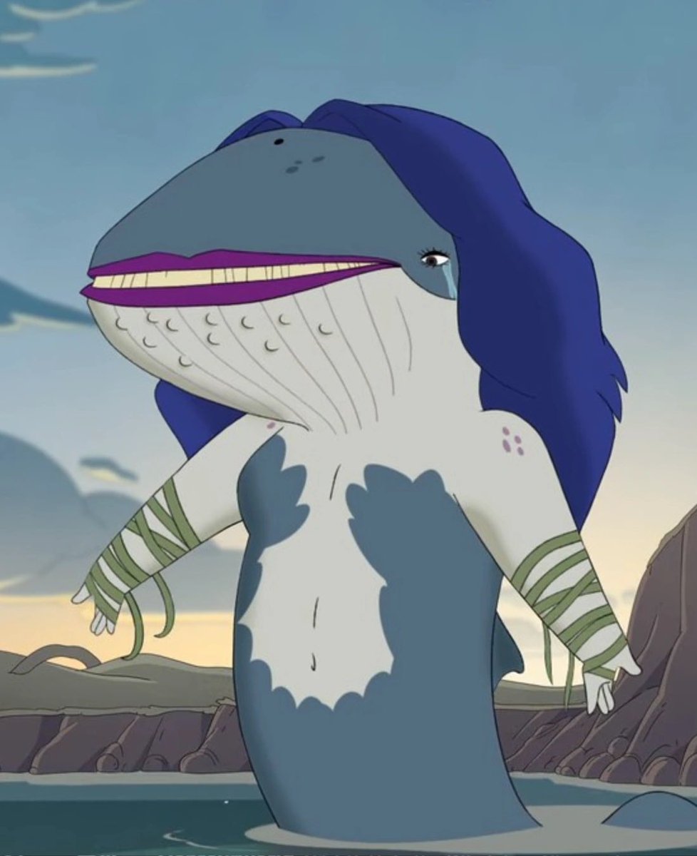 soqyrtan's tweet image. Why my first association with Blue Whale Cookie was Whaletaur from Centaurworld😭