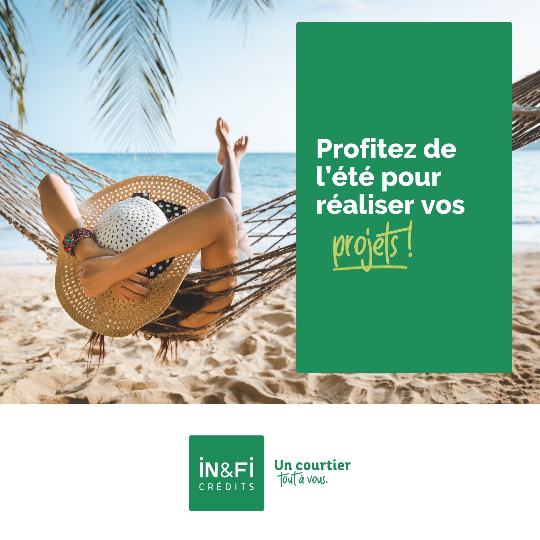 [ACTUALITE]
🌞 L'été, c'est fait pour déconnecter… mais aussi pour préparer ses projets !
Chez IN&amp;FI Crédits, on reste mobilisés tout l’été pour vous aider à concrétiser vos envies.
📅 C'est par ici : swll.to/inandfi-credits

#courtier #ete