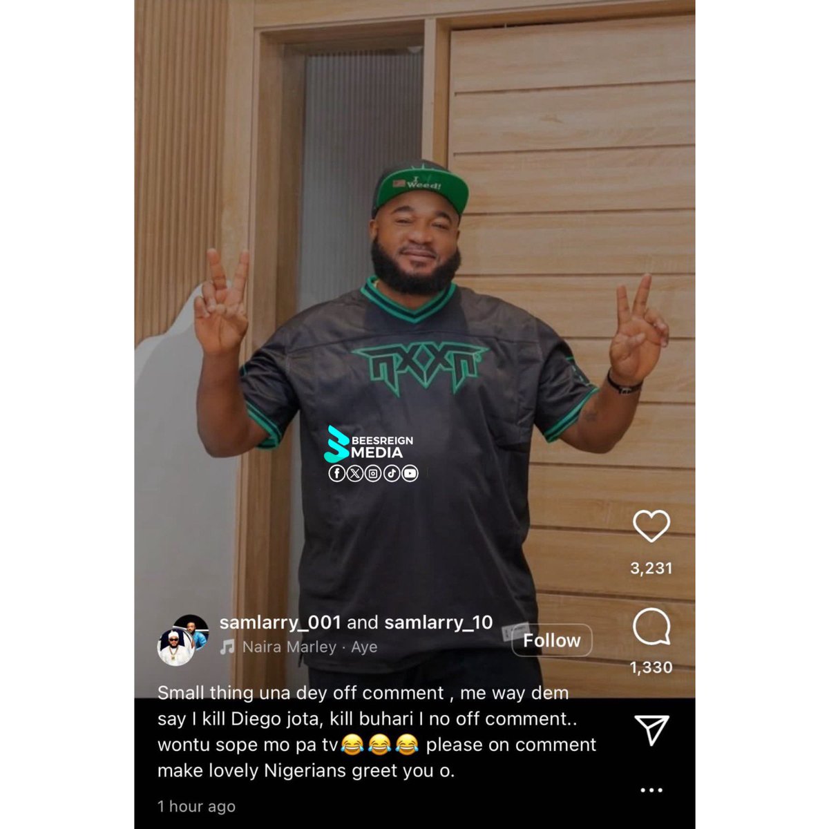 beesreignmedia's tweet image. BUSINESSMAN SAMLARRY REACTS TO IYABO OJO DISABLING IG COMMENTS WITH BLUNT MEMO

Follow @beesreignmedia for more gists and updates 
#samlarry #iyaboojofespris #mohbad #vdm