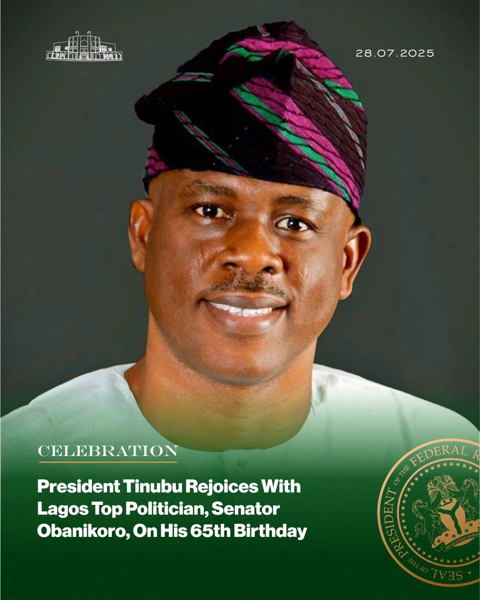 NGRPresident's tweet image. President Tinubu Rejoices With Lagos Top Politician, Senator Obanikoro, On His 65th Birthday
